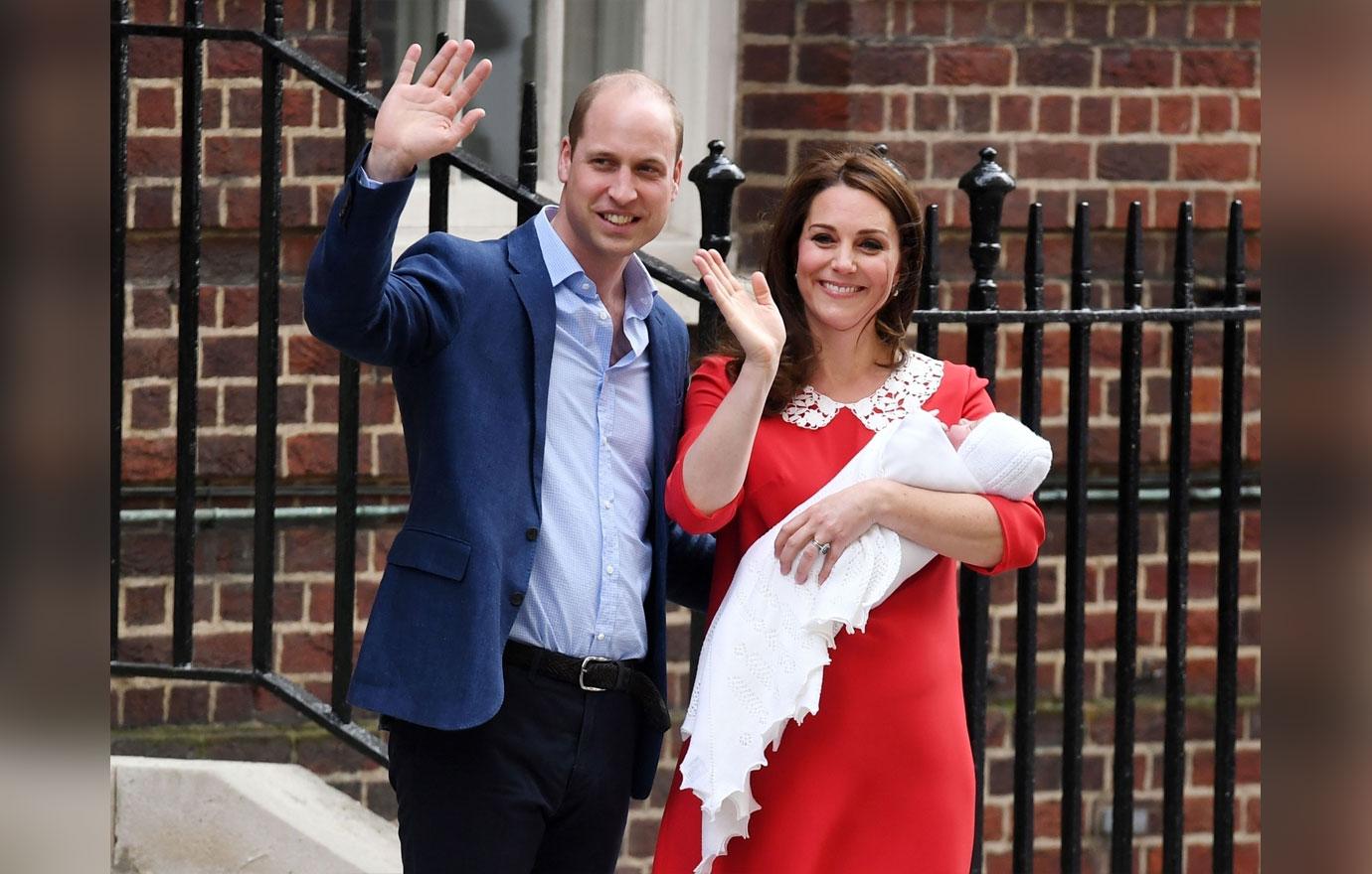 Kate Middleton and  Prince William pictured with their 3rd child leaving St. Mary&#8217;s Hospital