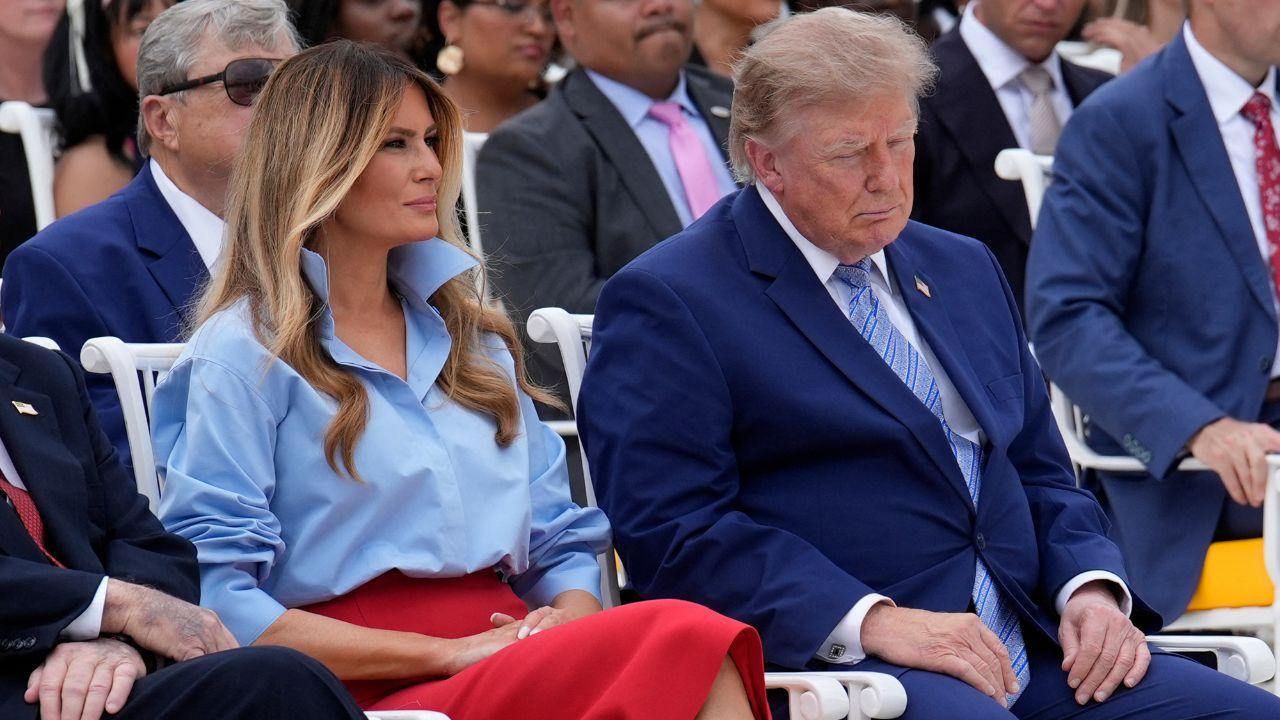 Image of Melania announced the launch of the 'Fostering the Future' scholarship program as she broke cover at the White House.