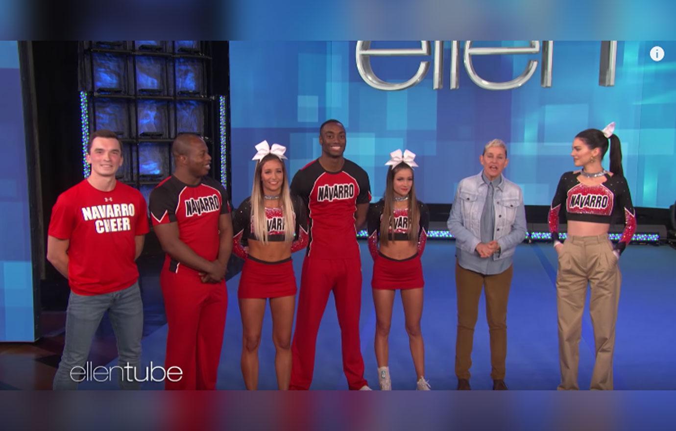 Kendall Jenner Performs Navarro Cheer Stunt On ‘The Ellen DeGeneres Show’