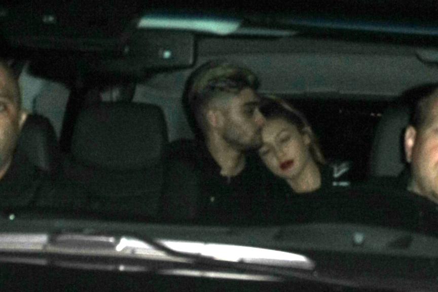 Hot new couple Gigi Hadid and Zayn Malik clubbing at The Nice Guy nightclub, in West Hollywood, CA