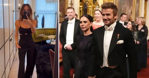 Photo of Victoria Beckham and an image of her with David Beckham.