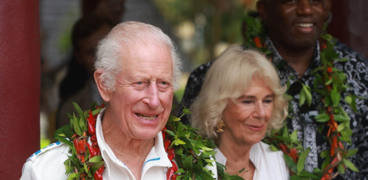 queen camilla teases king charles toiling night tour samoa