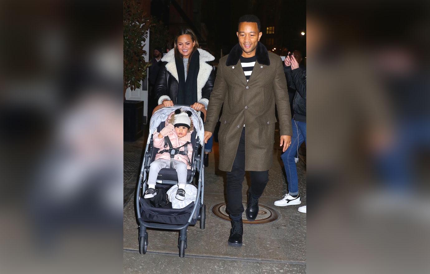 John Legend and Chrissy Teigen are spotted leaving dinner with their daughter Luna