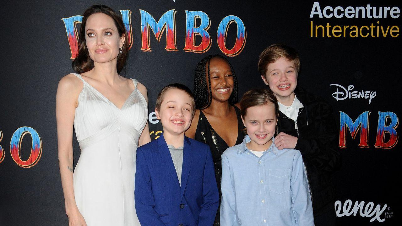 Image of Angelina Jolie prepared to spend more time traveling as her children lived in different places.