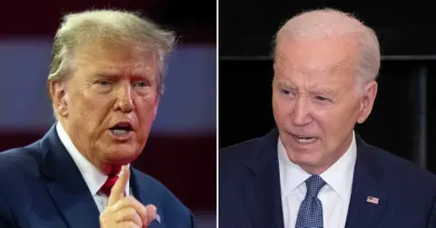 Composite image of Donald Trump and President Joe Biden