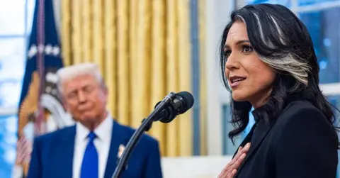 Photo of Donald Trump and Tulsi Gabbard