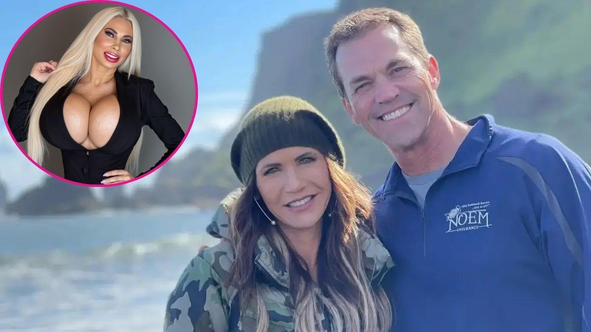 composite photo of kristi and bryon noem and Nicole Raccagno