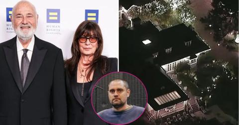 composite photo of michele and rob reiner, their brentwood home and their son nick reiner