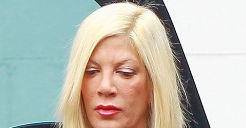 Tori Spelling shows offa deep tan and a very slim figure as she takes her daughter Stella to dance class, while reality cameras roll ****NO DAILY MAIL SALES***