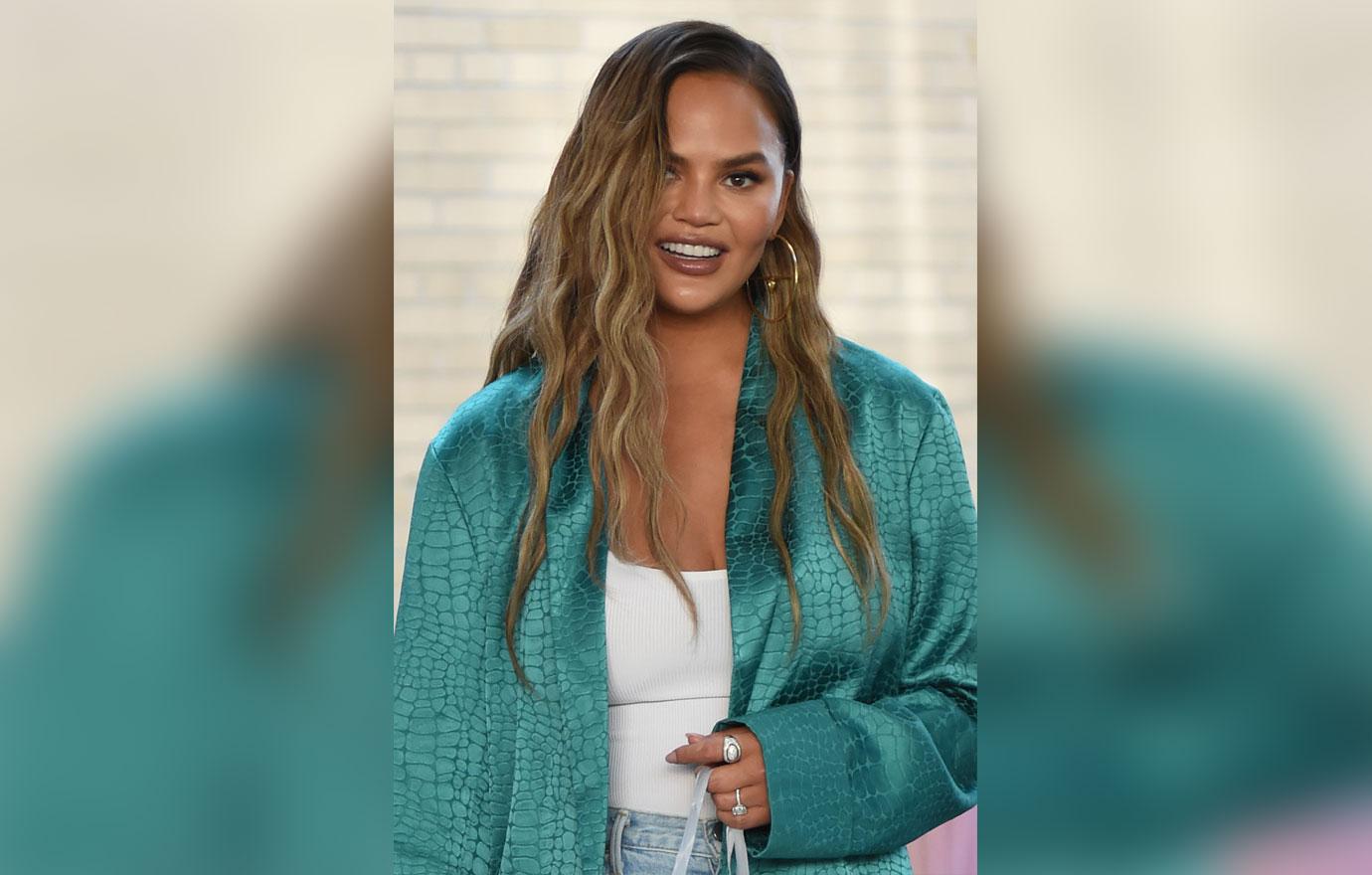 Chrissy Teigen and Luna Simone Stephens at Pier 92