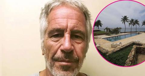 image and inset of Jeffrey epstein and island