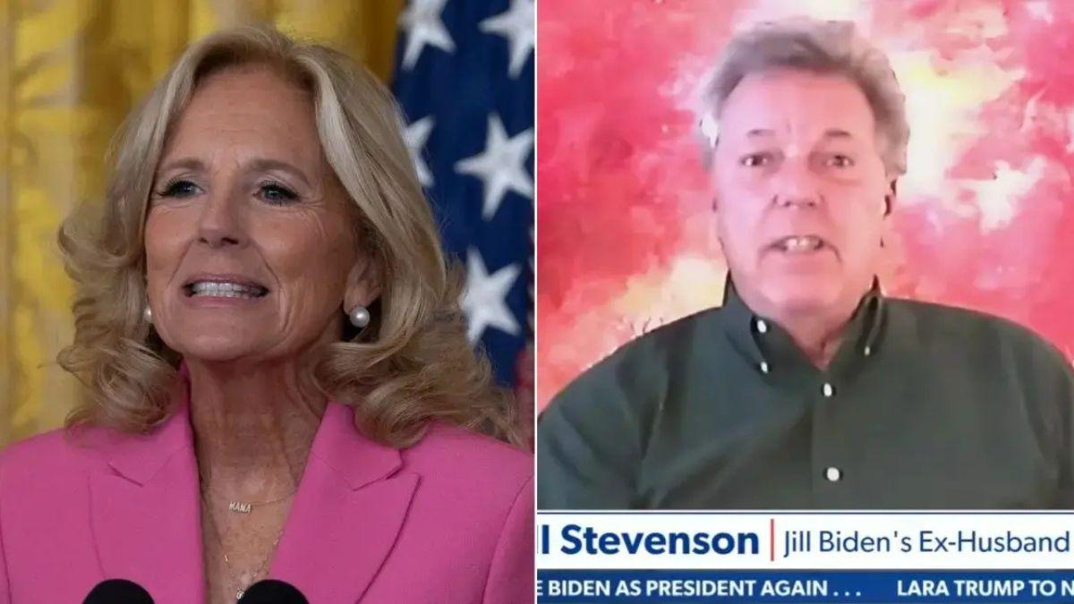 Split photo of Jill Biden and Bill Stevenson