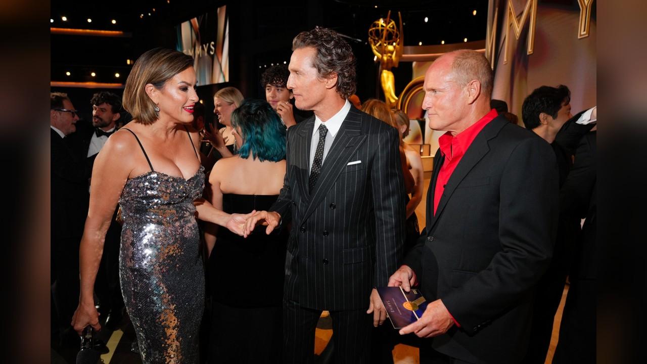 Image of Mariska Hargitay caught up with Matthew McConaughey and Woody Harrelson as the stars kept the party going after the 2026 Emmys.