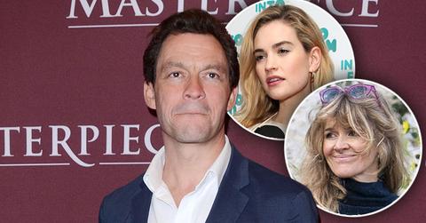 Dominic West Does Damage Control With Wife (inset) After Kissing Lily James (top Inset)