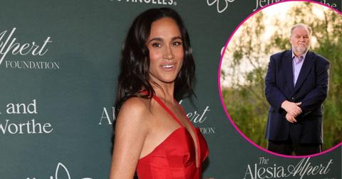 image of meghan markle and inset of Thomas markle