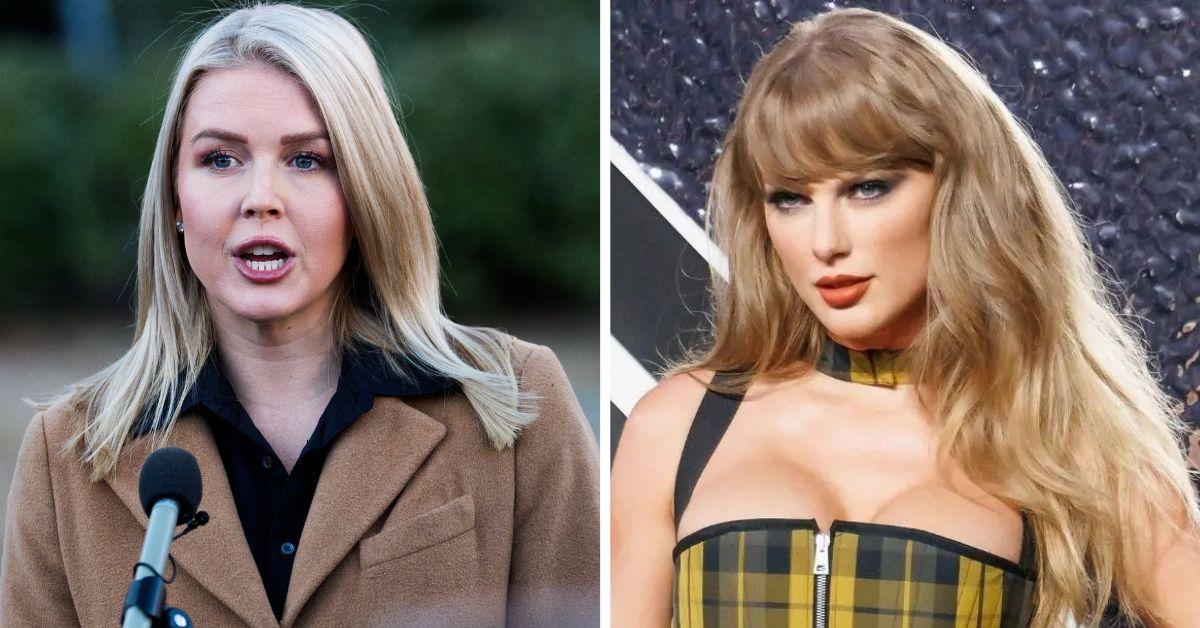 image of Karoline Leavitt criticized Taylor Swift for endorsing Joe Biden in 2024.