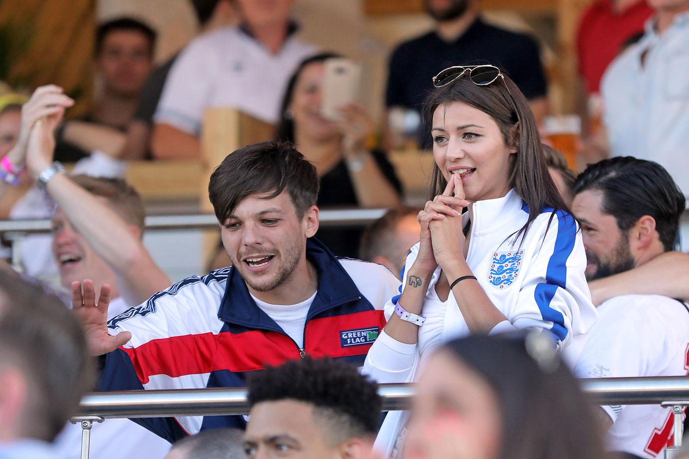 EXCLUSIVE: Louis Tomlinson and girlfriend watch England lose to Croatia