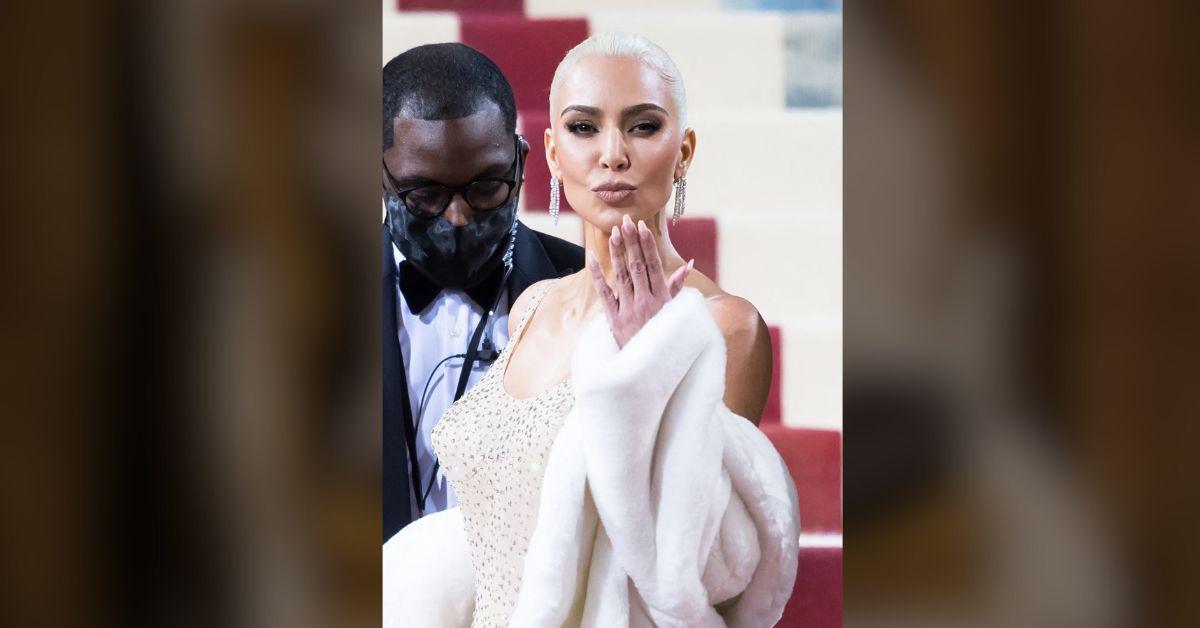 image of Kim Kardashian kept her hair blonde for the 2022 Met Gala.