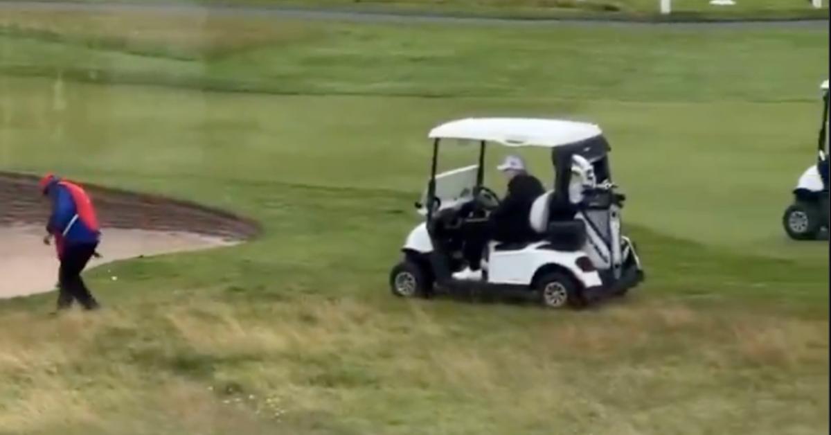 Image of The president was accused of cheating at golf after a video went viral of him on the course.