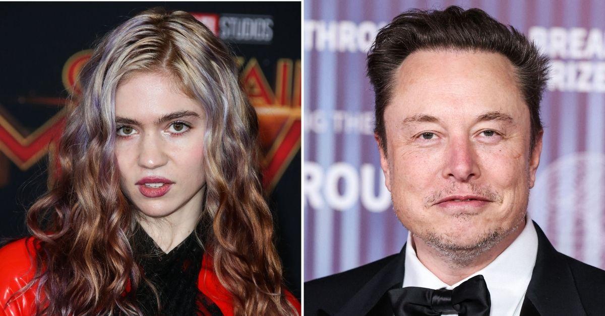 Composite photo of Grimes and Elon Musk.