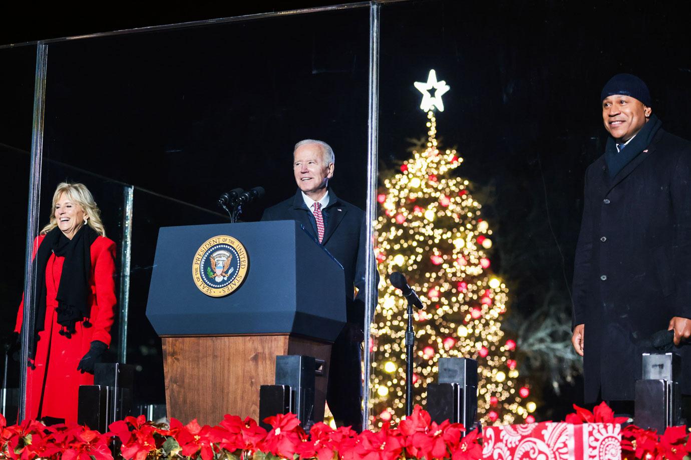 president joe biden jill biden hosts national tree lighting shunning hunter biden illegitimate child