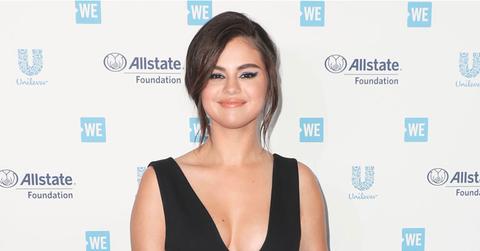 Selena Gomez In Black Dress On Red Carpet New Tattoo