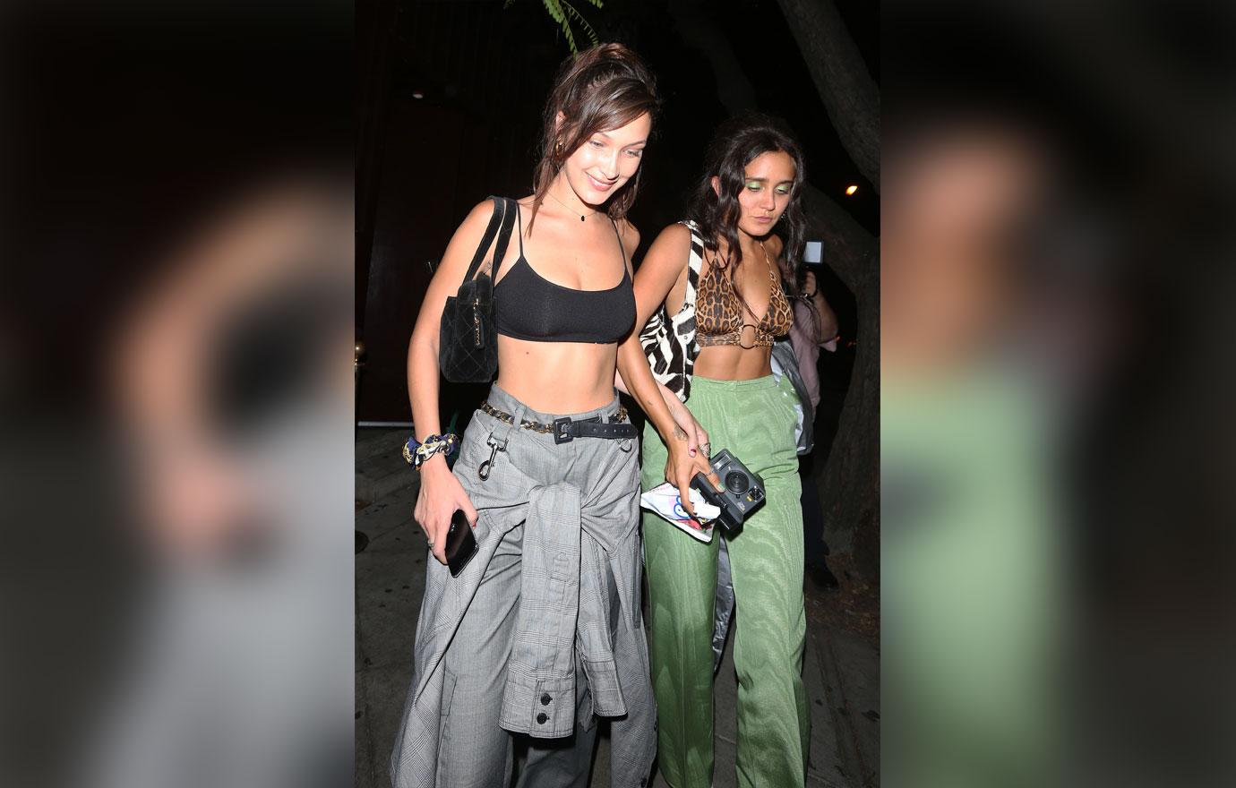 Bella Hadid is spotted leaving the Peppermint club with her friend and musical artist Jesse Jo Stark