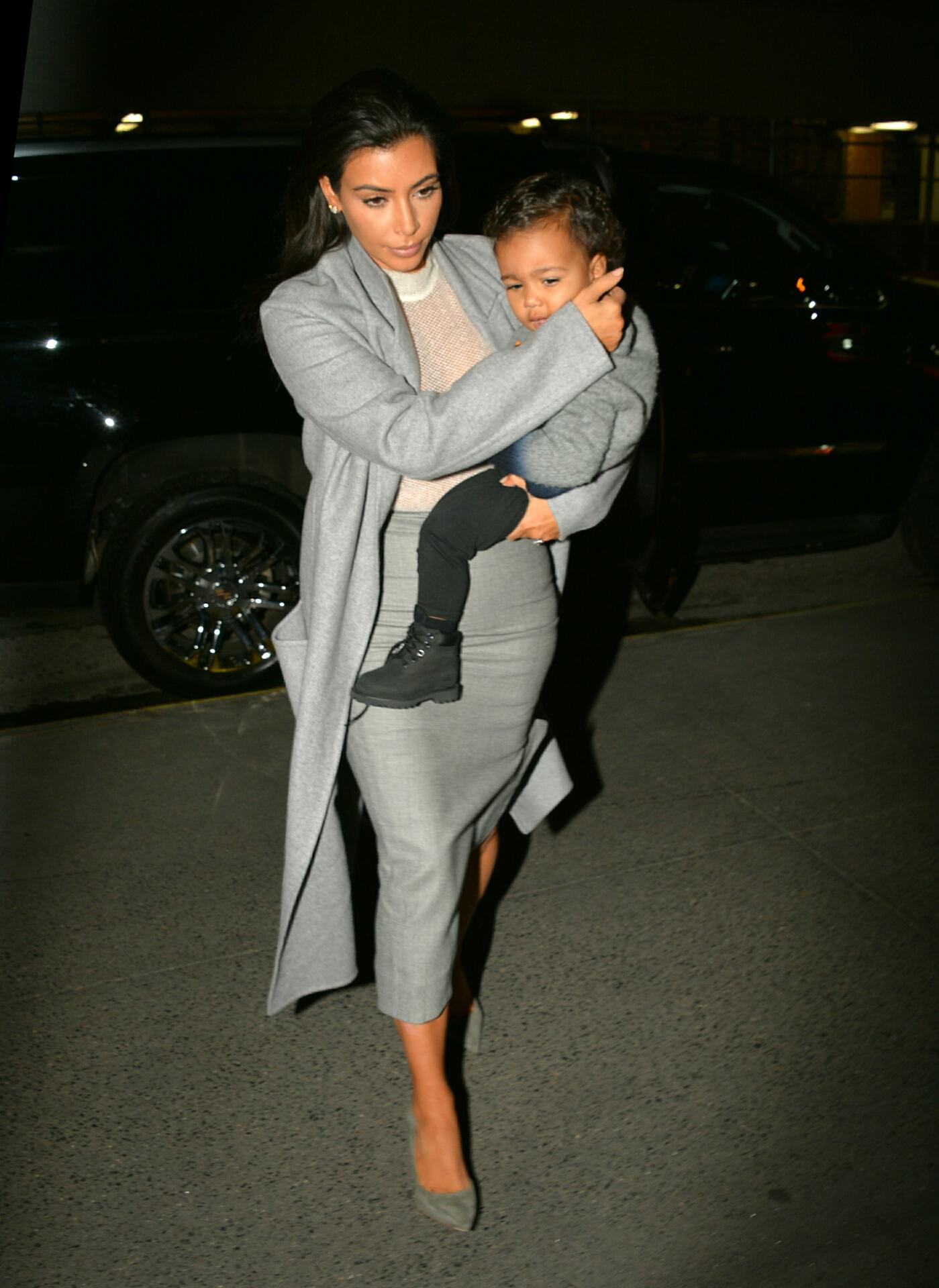 Kim Kardashian and North West were seen leaving her apartment in NYC