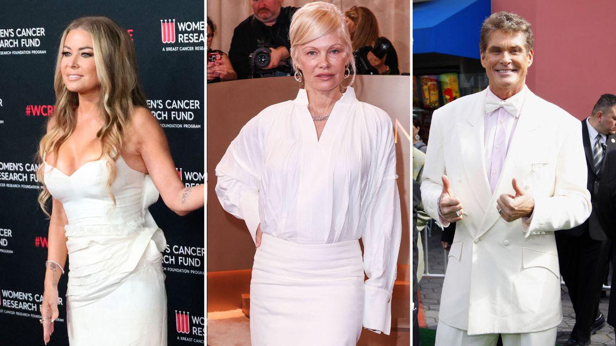 Photo of Carmen Electra, Pamela Anderson and David Hasselhoff.