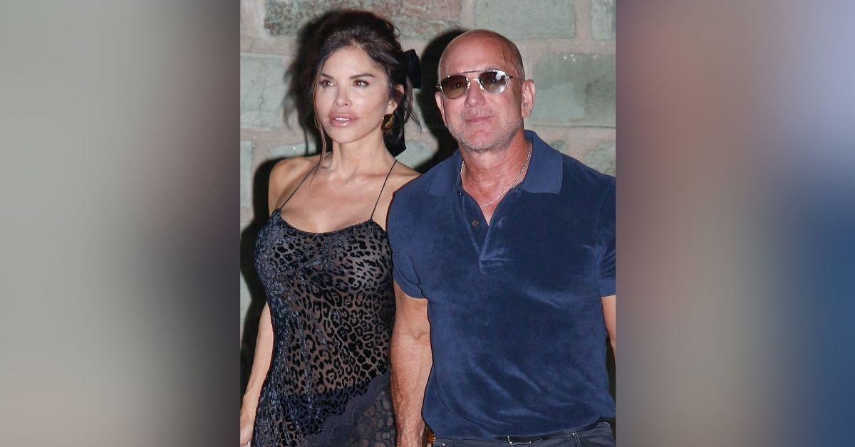image of Lauren Sánchez turned heads in a sheer animal print dress during a night out in Saint-Tropez.