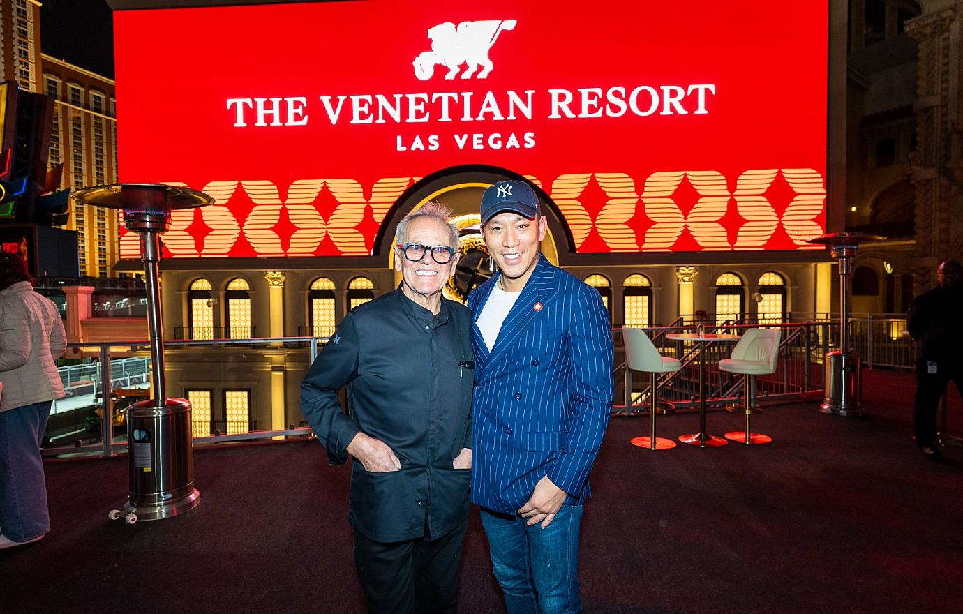 wolfgang puck and simon kim at velocity club at the venetian resort las vegas