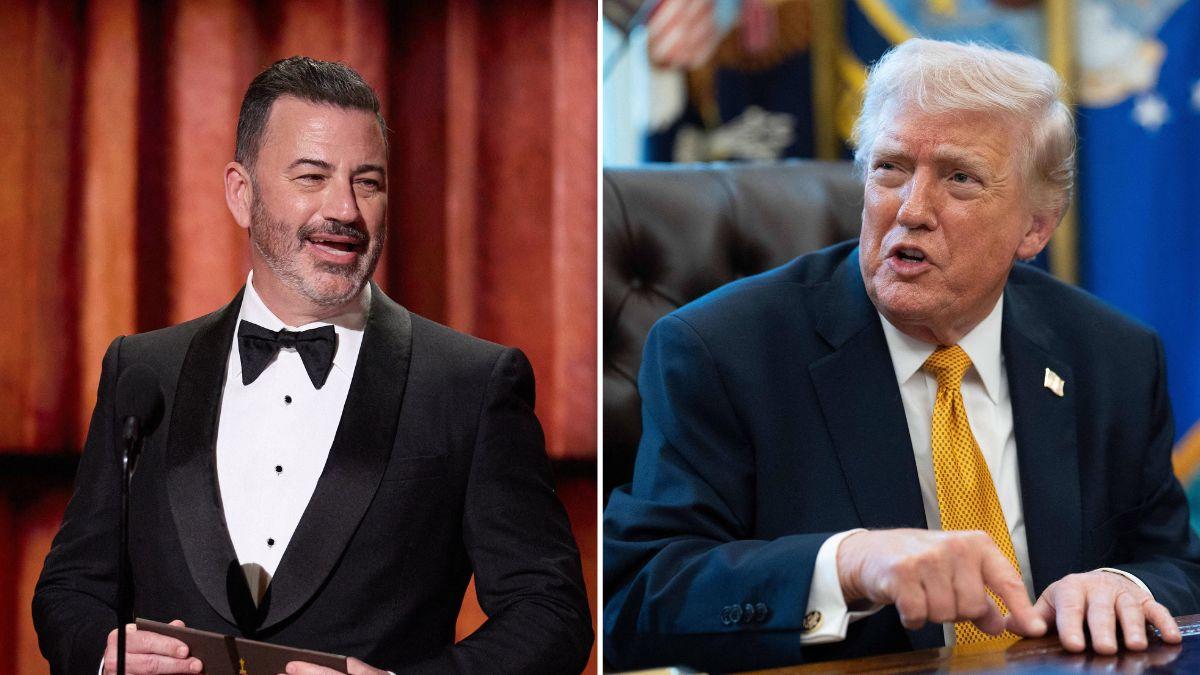 Composite photo of Jimmy Kimmel and Donald Trump.