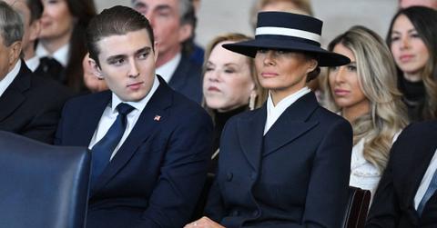 photo of barron trump with mom melania trump