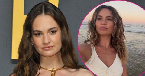 split image of Lily James and Lily James