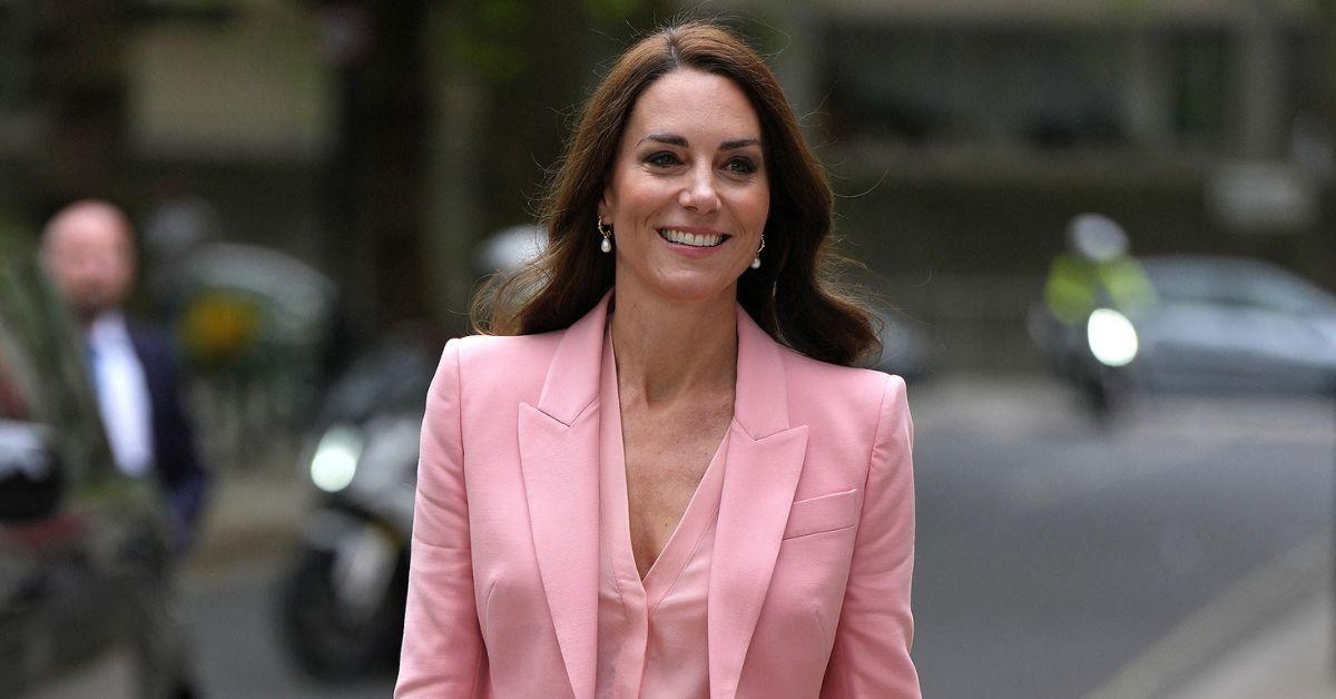 Kate Middleton Stuns In Pink Suit During Solo Appearance