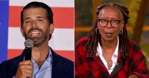 Split photo of Donald Trump Jr. and Whoopi Goldberg