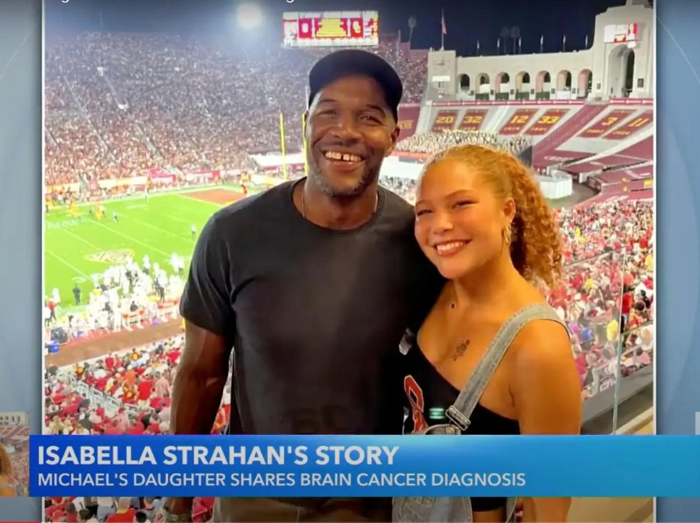 michael strahans daughter isabella completes radiation brain tumor