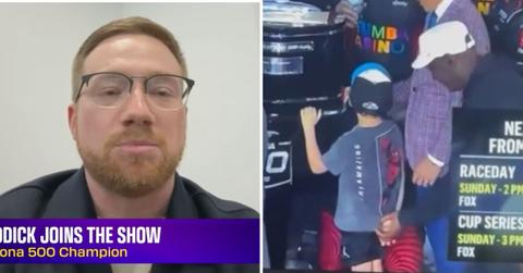 Composite photo of Tyler Reddick, his son and Michael Jordan