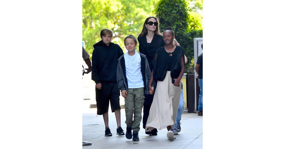 angelina jolies sweetest moments with her  kids