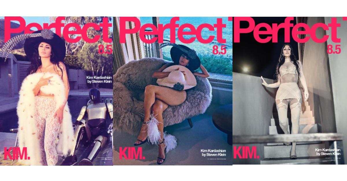 Kim Kardashian on the cover of 'Perfect' magazine.