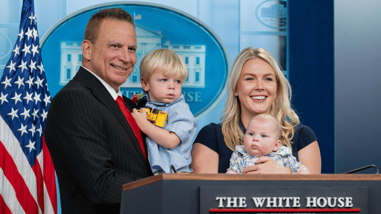Image of Karoline Leavitt stepped down from her White House role to spend more time with her kids.