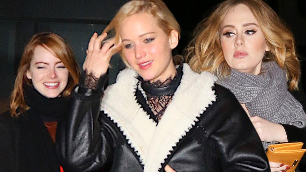 Adele jennifer lawrence emma stone dinner date nyc