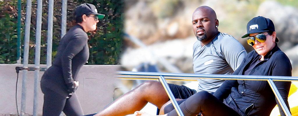 Kris jenner corey gamble swimsuit vacation pda wide