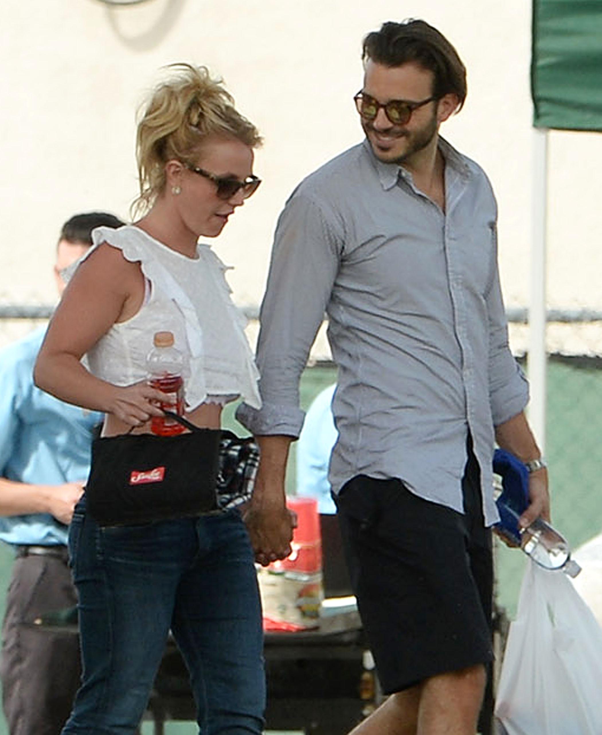 ***NO DAILY MAIL SALES***Britney Spears showing off her amazing body while watching her boys soccer game along with boyfriend, Charlie Ebersol