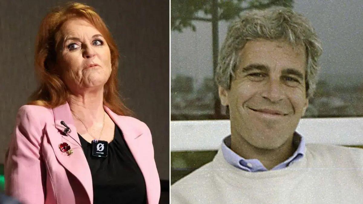 Split photo of Sarah Ferguson and Jeffrey Epstein
