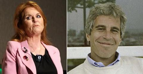 Split photo of Sarah Ferguson and Jeffrey Epstein