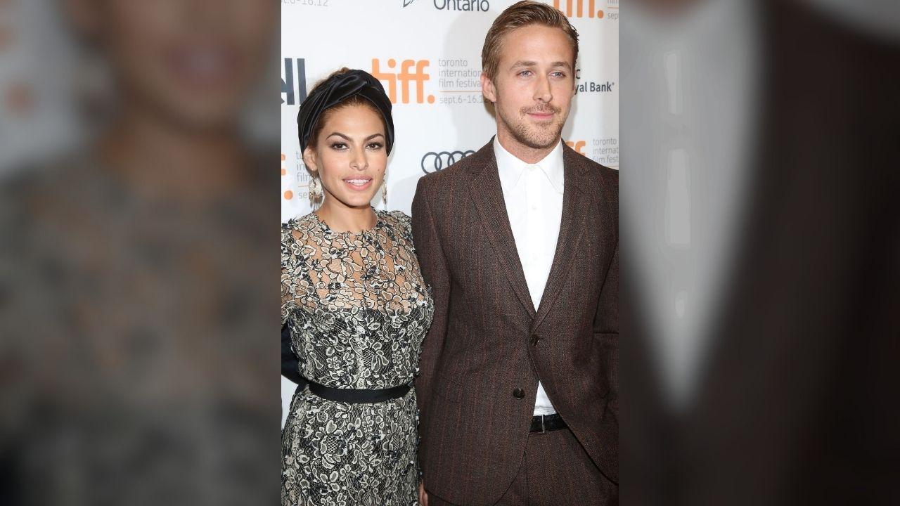 Image of Eva Mendes referred to Ryan Gosling as her husband while discussing their family's time during her interview.