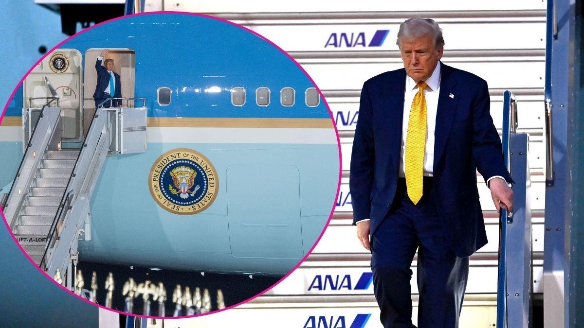 Photos of Donald Trump on Air Force One