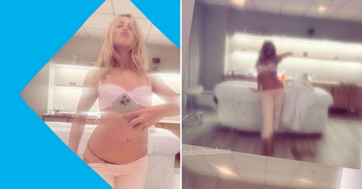 Photo of Addison Rae showed off her curves in a barely-there bra and panty set.