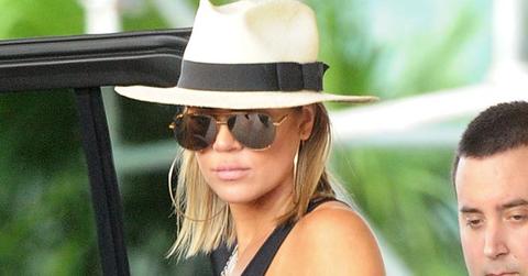 Tristan Thompson holds hands with Khloe Kardashian after shopping at Bal Harbor Shops in Bal Harbor